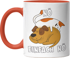 Nö Einfach Nö Hund Katze schlafen Witzige Orange Tasse kaufen Geschenk