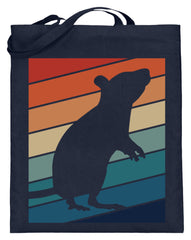 Zeigt ratten vintage motiv retro chic fur rattenhalter jutebeutel mit langen henkeln 1 in Farbe Helles Grün