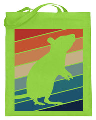 Zeigt ratten vintage motiv retro chic fur rattenhalter jutebeutel mit langen henkeln 1 in Farbe Pink