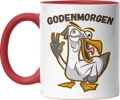 Godenmorgen Plattdeutsch Möwe Witzige Rot Tasse kaufen Geschenk