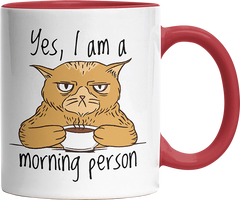 Yes I am a morning person Cat Witzige Rot Tasse kaufen Geschenk