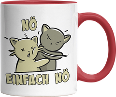 Nö Einfach Nö Katzen Ohrfeige Witzige Rot Tasse kaufen Geschenk