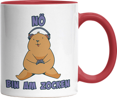Bär Nö bin am zocken Witzige Rot Tasse kaufen Geschenk