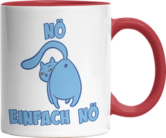 Nö Einfach Nö Katze zeigt Hintern 2 Witzige Rot Tasse kaufen Geschenk