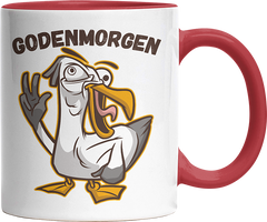 Godenmorgen Plattdeutsch Möwe Witzige Rot Tasse kaufen Geschenk