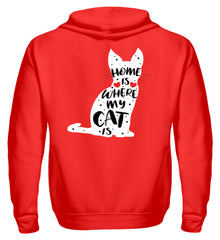 Zeigt home is where my cat is zip hoodie in Farbe Navy