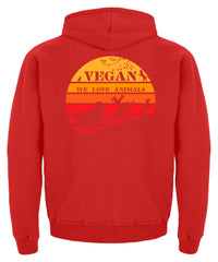 Zeigt vegan vintage sonne schones retro motiv fur veganer kinder hoodie in Farbe Baby Pink