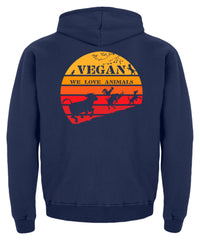 Zeigt vegan vintage sonne schones retro motiv fur veganer kinder hoodie in Farbe Baby Pink