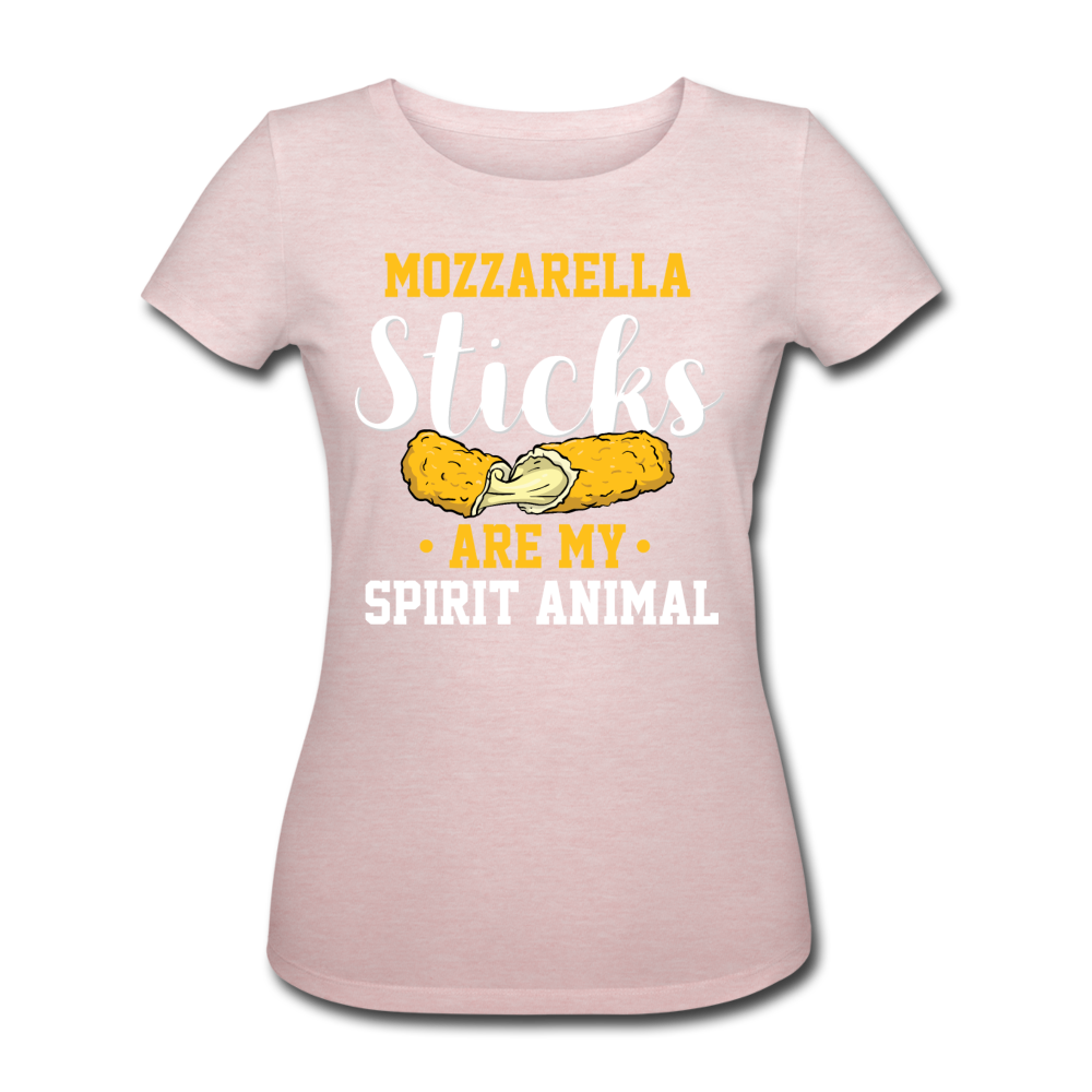 Mozzarella Sticks Are My Spirit Animal | Frauen Bio-T-Shirt - Rosa-Creme meliert
