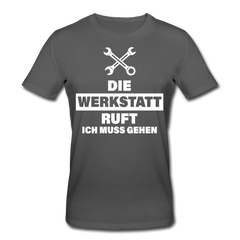 Die Werkstatt ruft - Männer Bio T-Shirt - Anthrazit