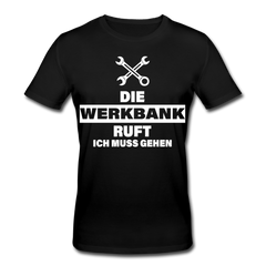 Die Werkbank ruft - Männer Bio T-Shirt - Schwarz