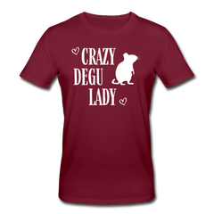 Crazy Degu Lady | Männer Bio T-Shirt - Burgunderrot