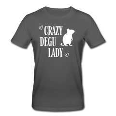 Crazy Degu Lady | Männer Bio T-Shirt - Anthrazit