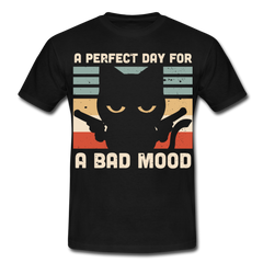 Bad Mood Black Cat | Männer T-Shirt - Schwarz