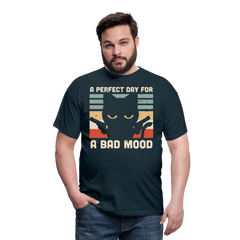 Bad Mood Black Cat | Männer T-Shirt - Navy