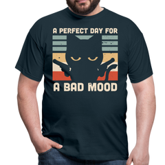 Bad Mood Black Cat | Männer T-Shirt - Navy