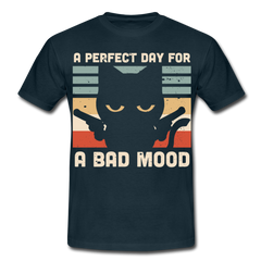 Bad Mood Black Cat | Männer T-Shirt - Navy