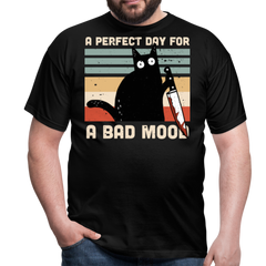 Bad Mood Knife Cat | Männer T-Shirt - Schwarz