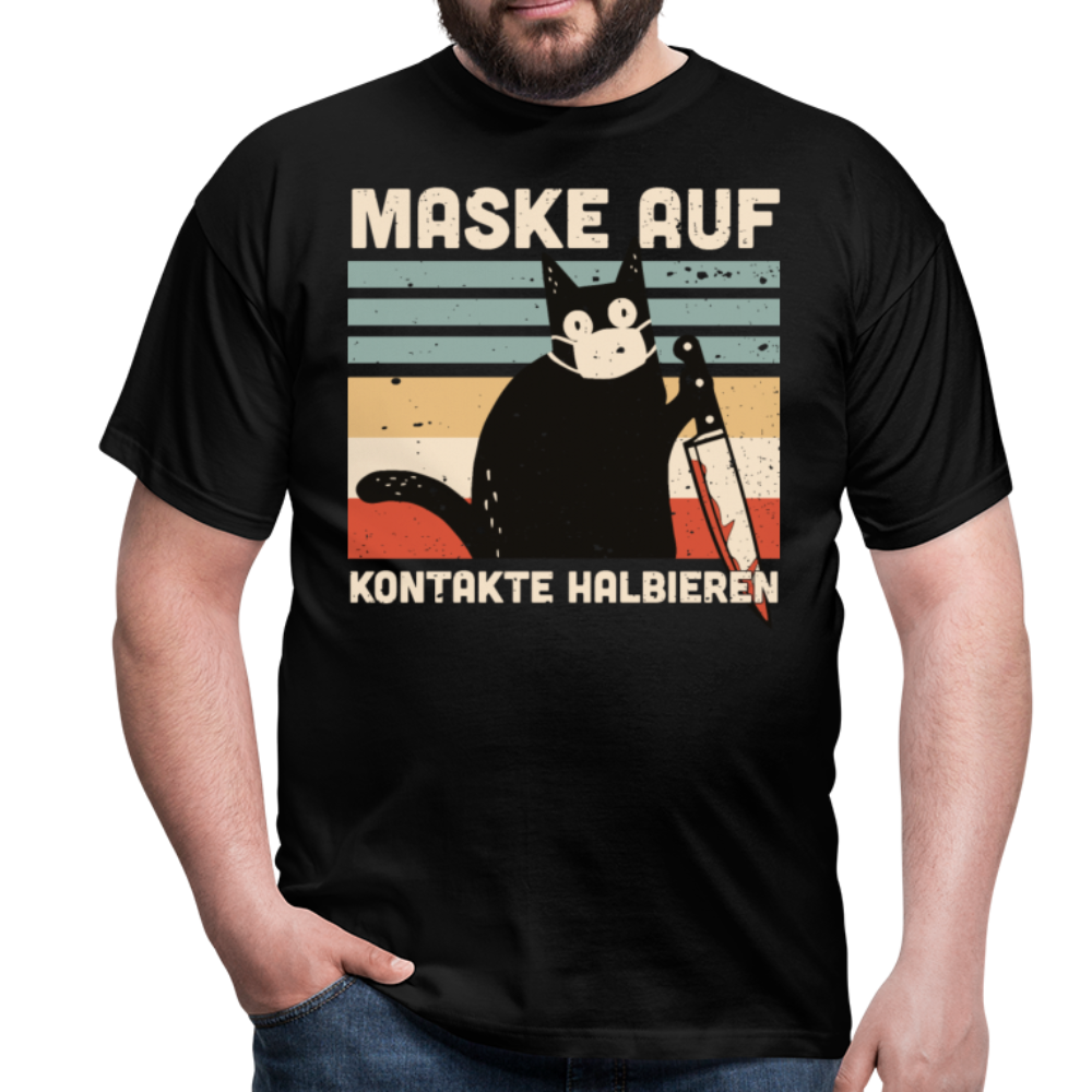 Maske auf Murder Cat | Männer T-Shirt - Schwarz