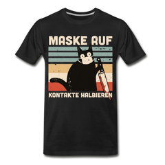 Maske auf Murder Cat | Männer Premium Bio T-Shirt - Schwarz