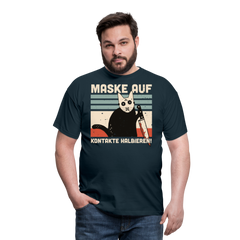Maske auf Halloween Cat | Männer T-Shirt - Navy