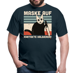 Maske auf Halloween Cat | Männer T-Shirt - Navy