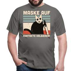 Maske auf Halloween Cat | Männer T-Shirt - Graphit