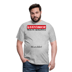 Gästebuch | Männer T-Shirt - Grau meliert