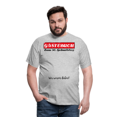 Gästebuch 30 | Männer T-Shirt - Grau meliert