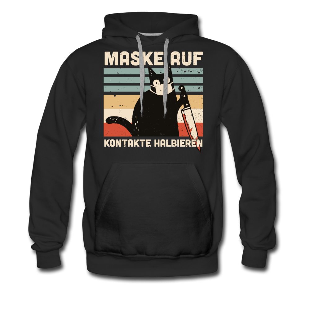 Maske auf Kontakte halbieren | Men’s Premium Hoodie - Schwarz