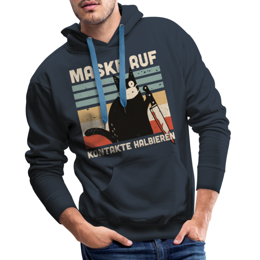 Maske auf Kontakte halbieren | Men’s Premium Hoodie - Navy