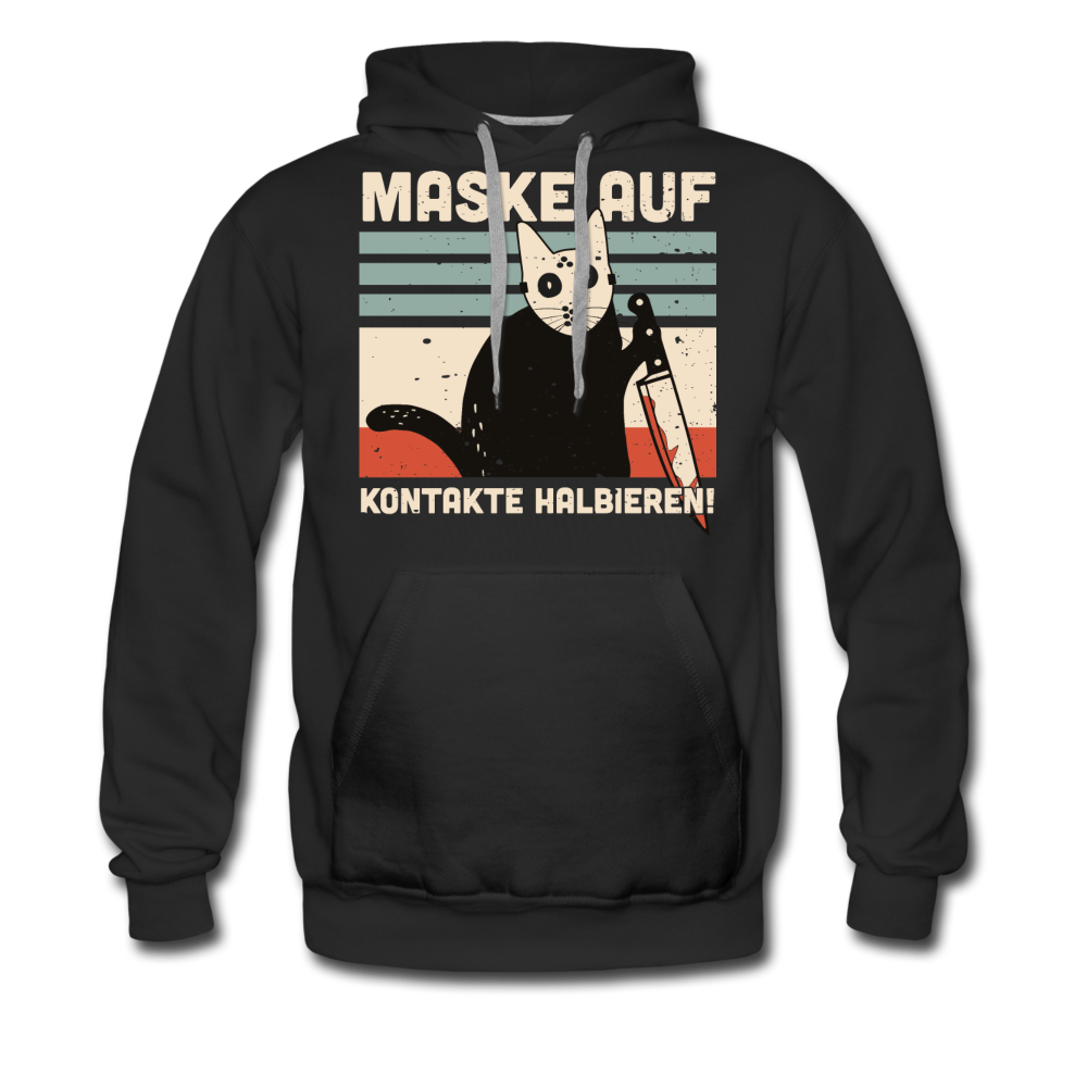 Maske auf Kontakte halbieren | Men’s Premium Hoodie - Schwarz