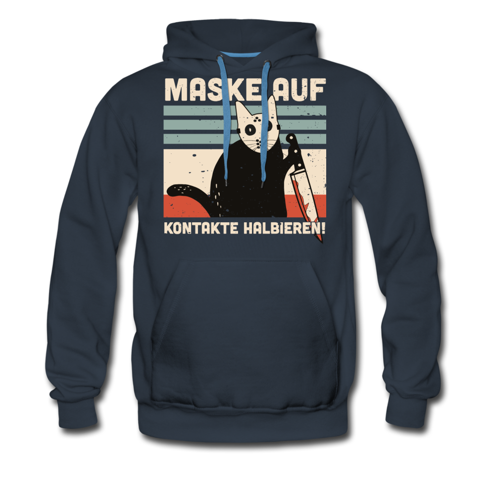 Maske auf Kontakte halbieren | Men’s Premium Hoodie - Navy