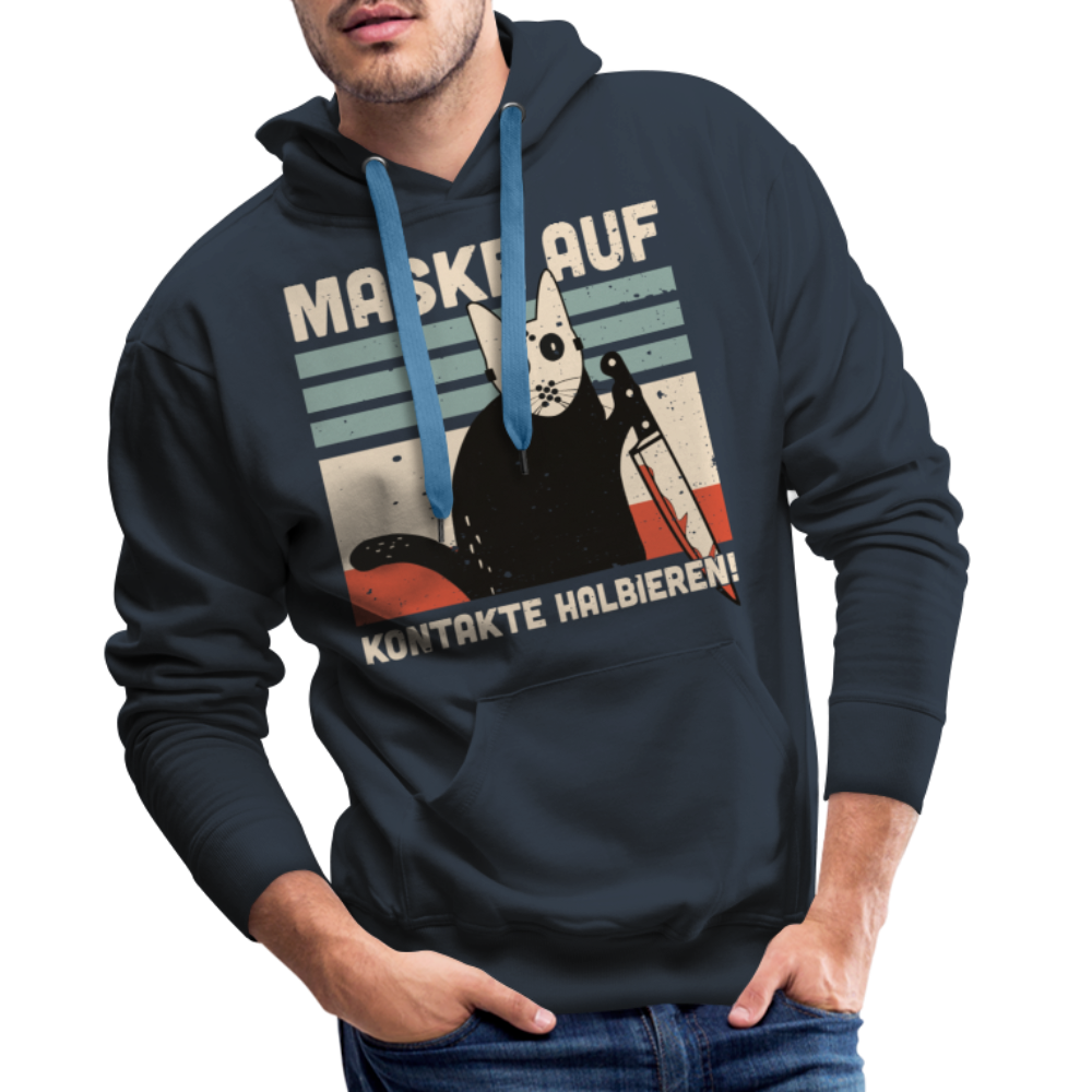 Maske auf Kontakte halbieren | Men’s Premium Hoodie - Navy