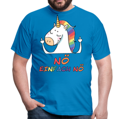 Nö Stinkefinger Einhorn | Männer T-Shirt - Royalblau