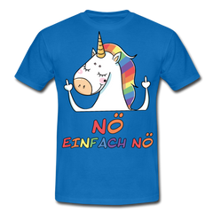 Nö Stinkefinger Einhorn | Männer T-Shirt - Royalblau