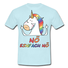 Nö Stinkefinger Einhorn | Männer T-Shirt - Sky
