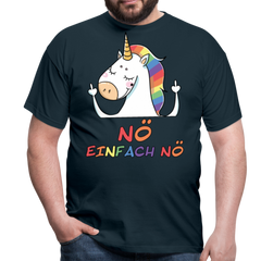 Nö Stinkefinger Einhorn | Männer T-Shirt - Navy