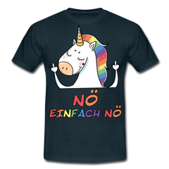 Nö Stinkefinger Einhorn | Männer T-Shirt - Navy