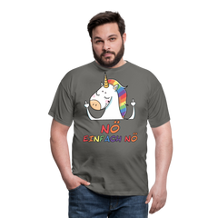 Nö Stinkefinger Einhorn | Männer T-Shirt - Graphit