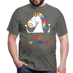 Nö Stinkefinger Einhorn | Männer T-Shirt - Graphit