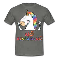 Nö Stinkefinger Einhorn | Männer T-Shirt - Graphit