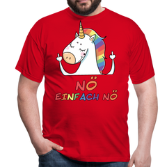 Nö Stinkefinger Einhorn | Männer T-Shirt - Rot