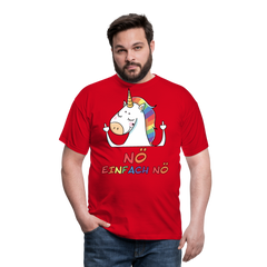Nö Stinkefinger Einhorn | Männer T-Shirt - Rot
