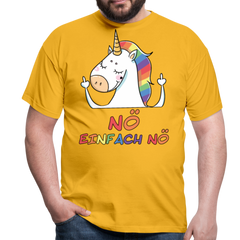 Nö Stinkefinger Einhorn | Männer T-Shirt - Gelb