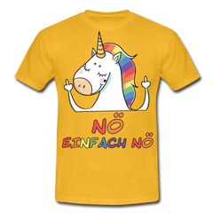 Nö Stinkefinger Einhorn | Männer T-Shirt - Gelb