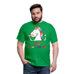 Nö Stinkefinger Einhorn | Männer T-Shirt - Kelly Green
