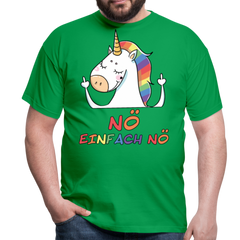 Nö Stinkefinger Einhorn | Männer T-Shirt - Kelly Green