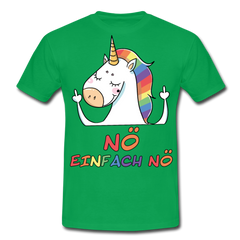 Nö Stinkefinger Einhorn | Männer T-Shirt - Kelly Green
