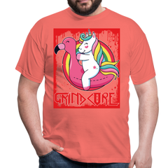 Grindcore Unicorn | Männer T-Shirt - Koralle